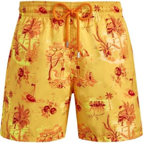 Vilebrequin Herr Toile de Jouy och Surf Badshorts Yellow, Herr