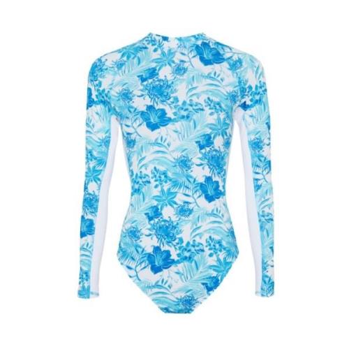 Vilebrequin Tahiti Flowers Långärmad Rashguard för Damer Blue, Dam