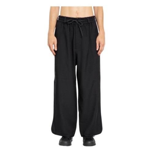 Y-3 Svarta Wide Leg Byxor Black, Herr