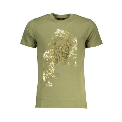 Cavalli Class Grön Bomull Tryckt Logotyp T-shirt Green, Herr