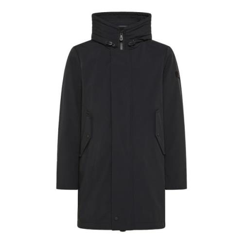 Peuterey Svart Parka Kappa Urban Stil Black, Herr