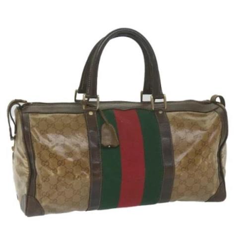 Gucci Vintage Pre-owned Canvas resvskor Brown, Dam