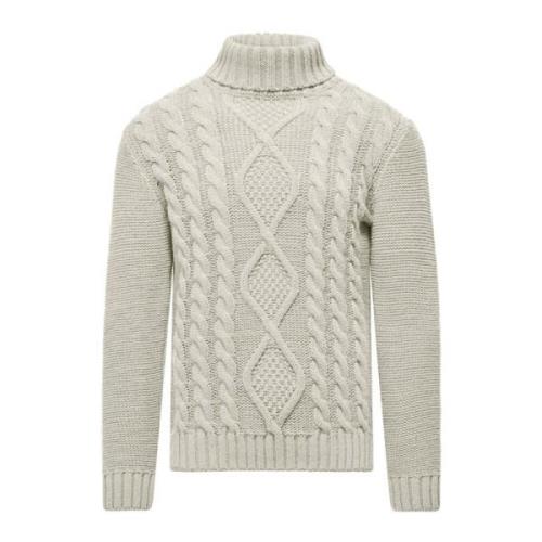 BomBoogie Mysig Cable-Knit Turtleneck Sweater Yellow, Herr