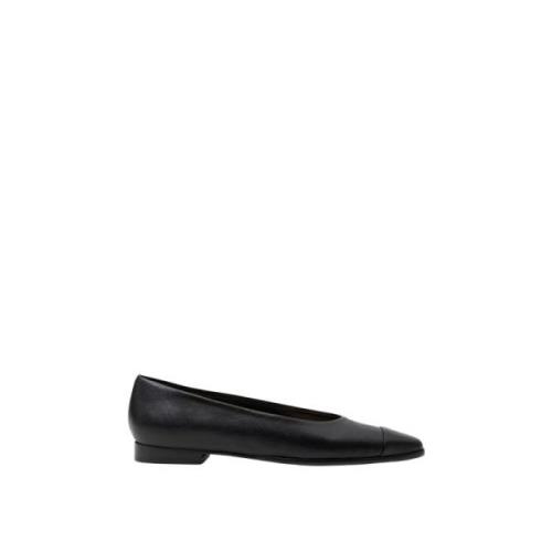 Parallele Svart Nappa Ballet Flats Black, Dam