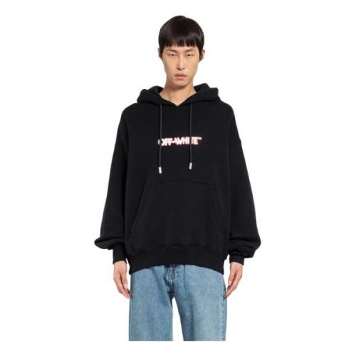 Off White Rund Logo Skate Hoodie Svart Black, Herr