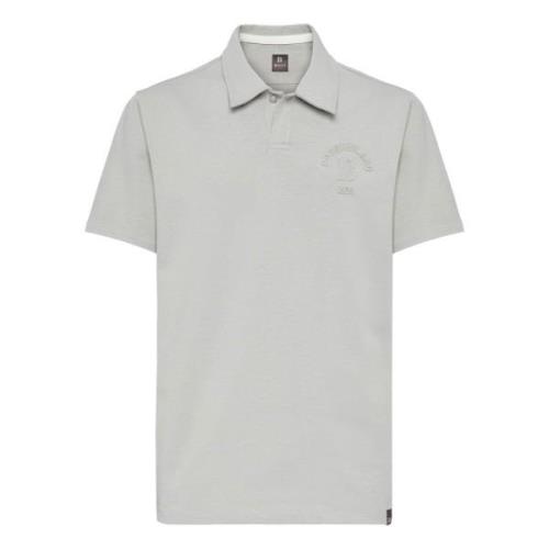 Boggi Milano Bomullsblandning Jersey Polo Skjorta Gray, Herr