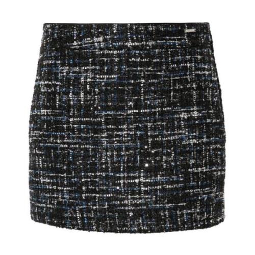 Liu Jo Bouclé Metallic Thread Skirt Black, Dam