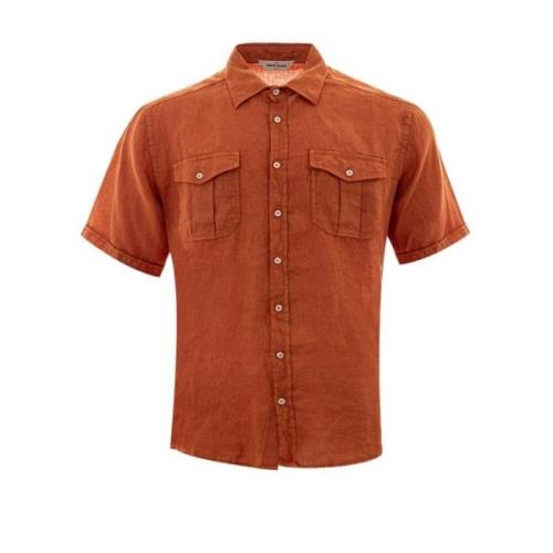 Gran Sasso Brun Linne Button-Up Skjorta Brown, Herr