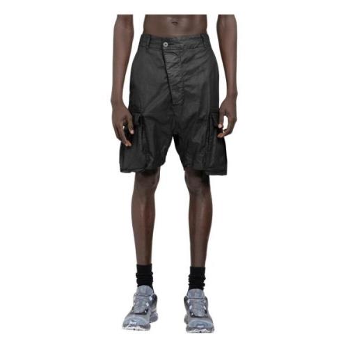 Boris Bidjan Saberi Cargo Shorts med Signatur Spets Detalj Black, Herr