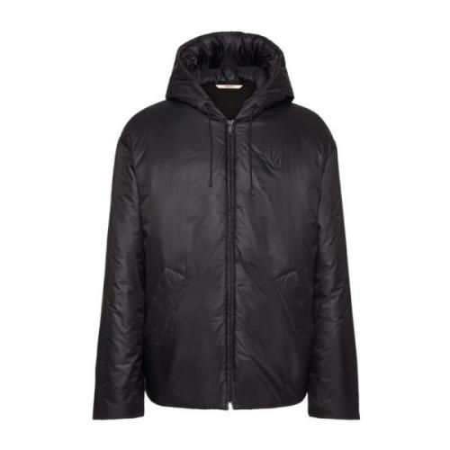 Valentino Garavani Svart Parkas för Män Black, Herr