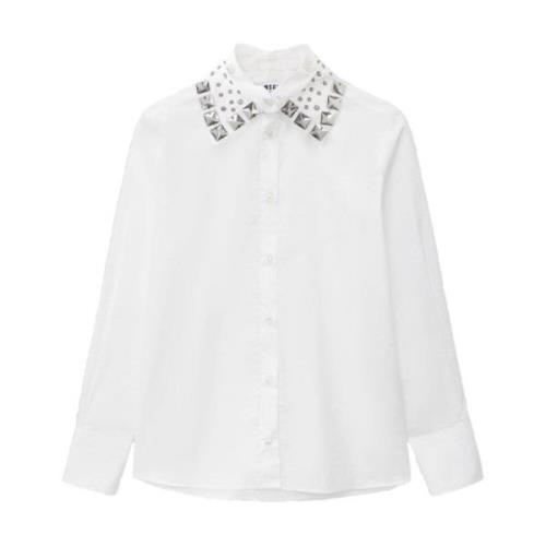 Msgm Studded White Shirt White, Dam