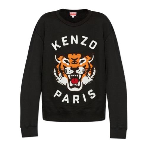 Kenzo Sweatshirt med logotyp Black, Herr