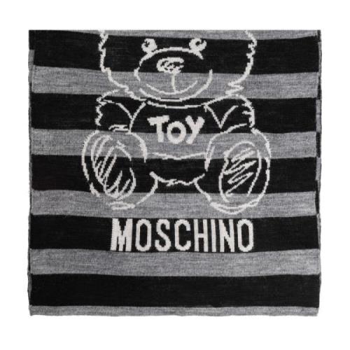 Moschino Halsduk med randigt mönster Black, Unisex