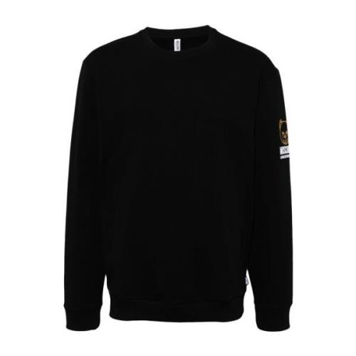 Moschino Svart Logo Print Crew Neck Sweater Black, Herr