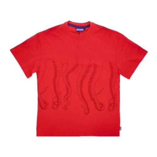 Octopus Tentakler Logo Röd T-shirt Herr Red, Herr