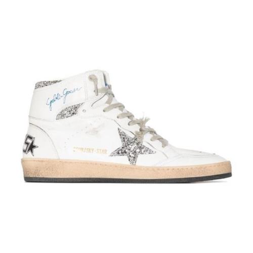 Golden Goose Glitter Star Nappa Upper Ankelboots White, Dam