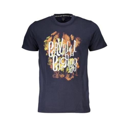 Cavalli Class Blå Bomull Tryckt Logotyp T-shirt Blue, Herr