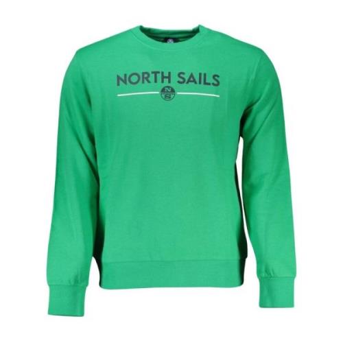 North Sails Grön Crew Neck Sweatshirt med Logo Green, Herr