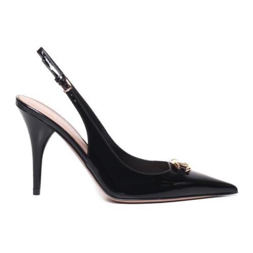 Valentino Garavani Svart Klack Slingback Skor Black, Dam