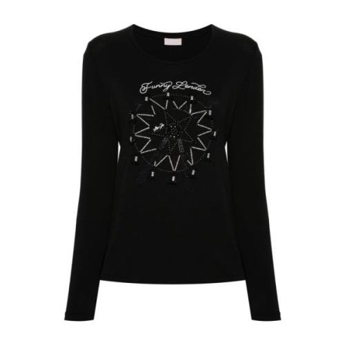 Liu Jo Svart Logo Print Crew Neck T-shirt Black, Dam