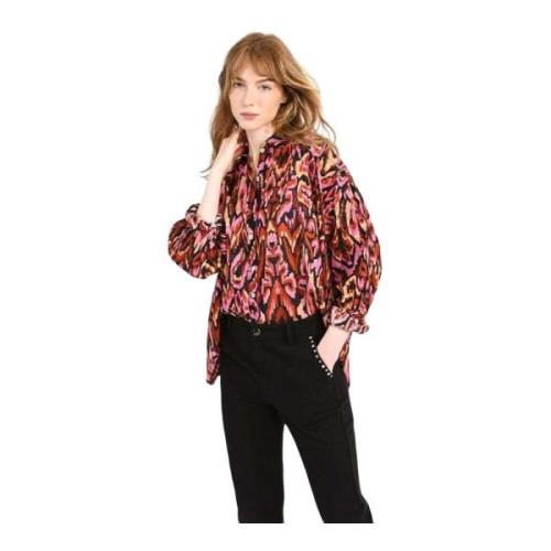 Molly Bracken Tryckt Flowy Blus - Multifärgad Multicolor, Dam