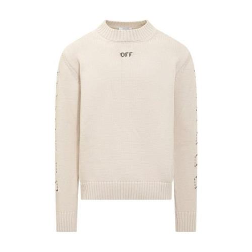 Off White Stilfull Stickad Topp White, Herr