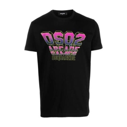 Dsquared2 Avslappnad Bomull T-shirt Black, Herr