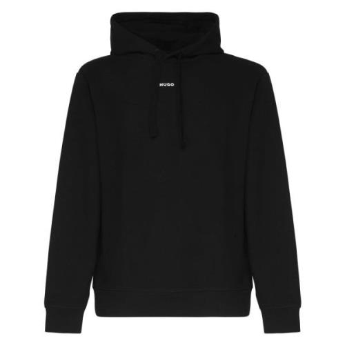 Hugo Boss Svart Bomull Huvtröja Logo Black, Herr