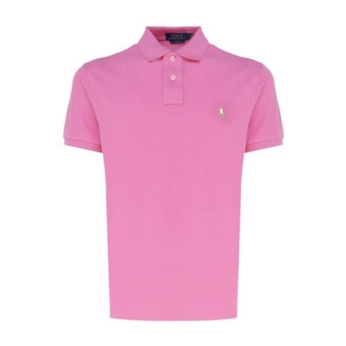 Ralph Lauren Rosa Polo T-shirt med Klassisk Krage Pink, Herr