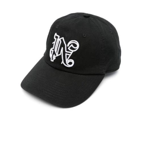 Palm Angels Monogram Logo Baseball Cap Svart/Vit Black, Herr