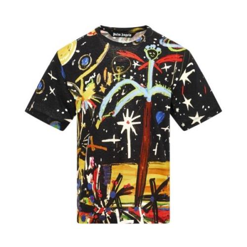 Palm Angels Avslappnad Bomull T-shirt Multicolor, Herr