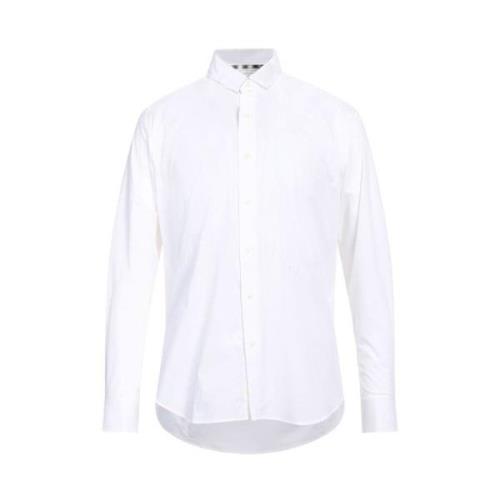 Aquascutum Elegant vitt bomullsblandat skjorta White, Herr