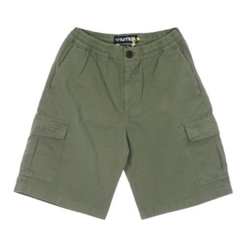 Iuter Ripstop Cargo Shorts med Fickor Green, Herr