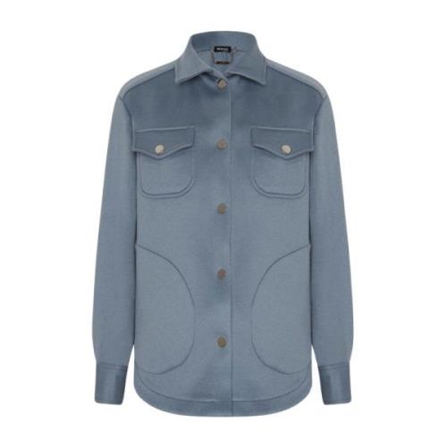 Kiton Kashmir Fleece Overshirt Blue, Dam