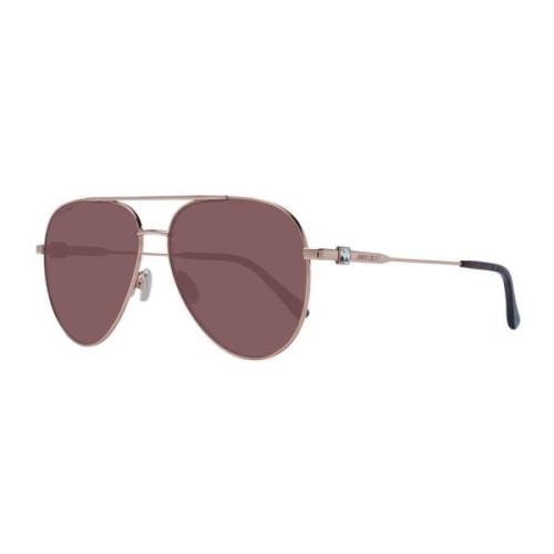 Jimmy Choo Rose Gold Aviator Solglasögon med Bruna Gradientlinser Pink...