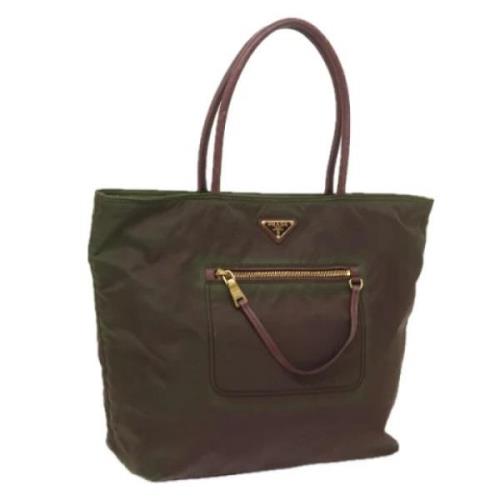 Prada Vintage Pre-owned Nylon totevskor Green, Dam