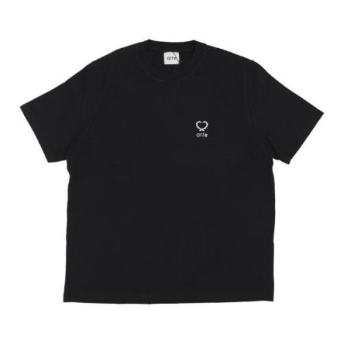 Arte Antwerp Hjärtlogo Svart Tee Mjuk Passform Black, Herr