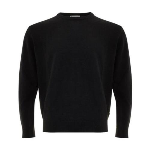 Ferrante Svart Ull Crew Neck Tröja Black, Herr