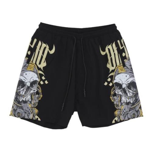 Dolly Noire Skull Swimshorts Svart med Mesh Black, Herr