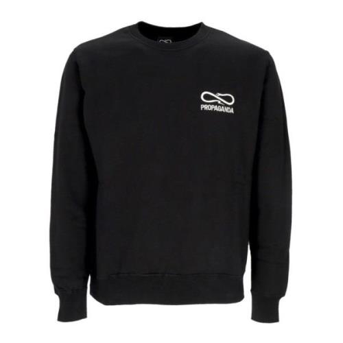 Propaganda Svart Logotyp Broderad Crewneck Sweatshirt Black, Herr