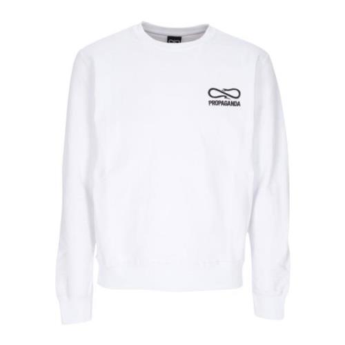 Propaganda Logga Broderad Crewneck Sweatshirt Vit White, Herr