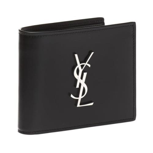 Saint Laurent Bi-fold plånbok med logotyp Black, Herr