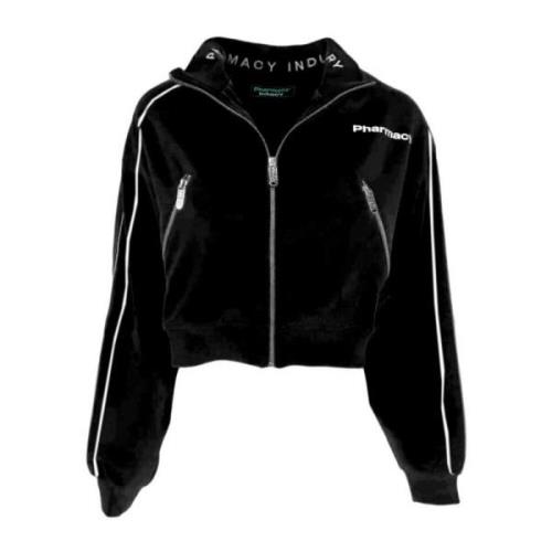 Pharmacy Industry Svart Track Jacket med Logo Print Black, Dam