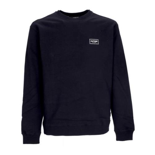 Iuter Svart Lättvikts Crewneck Sweatshirt Kedja Black, Herr