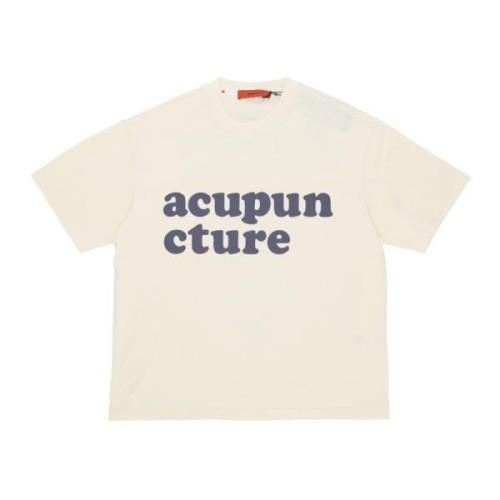 Acupuncture T-shirt med Unik Print Beige, Herr