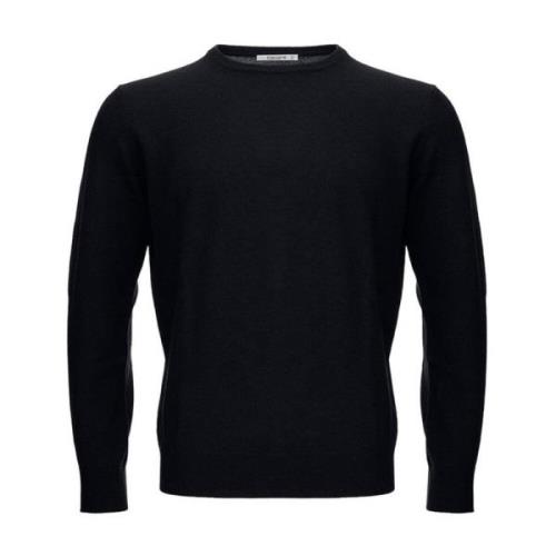 Kangra Svart Ull Crewneck Tröja Black, Herr