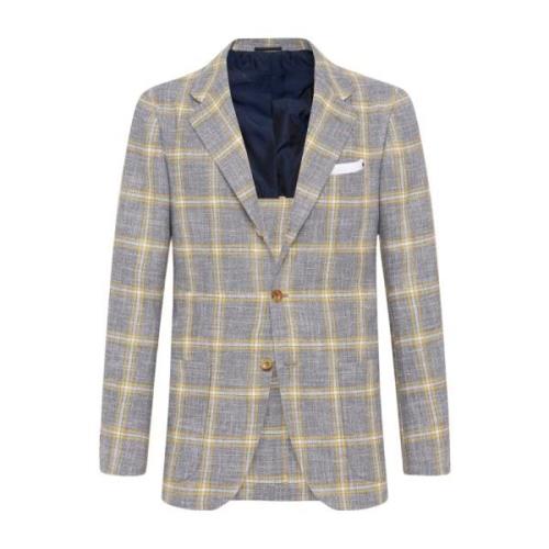 Kiton Kashmir Rutig Jacka Yellow, Herr