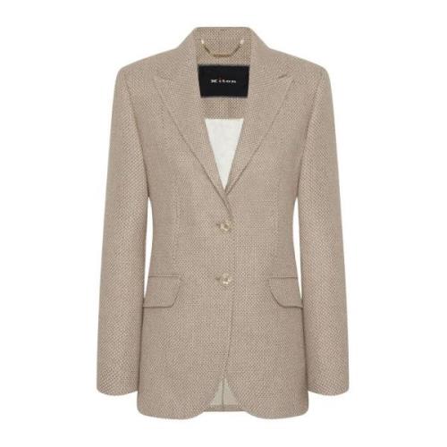 Kiton Kashmir Blazer för Sofistikerade Kvinnor Beige, Dam