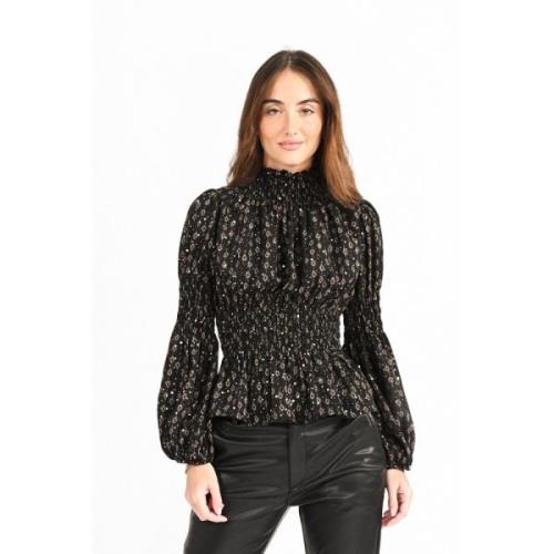 Molly Bracken Puffärm Blus - Svart Black, Dam