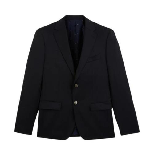 Eden Park Slim Fit Ull Blazer - Blå Blue, Herr